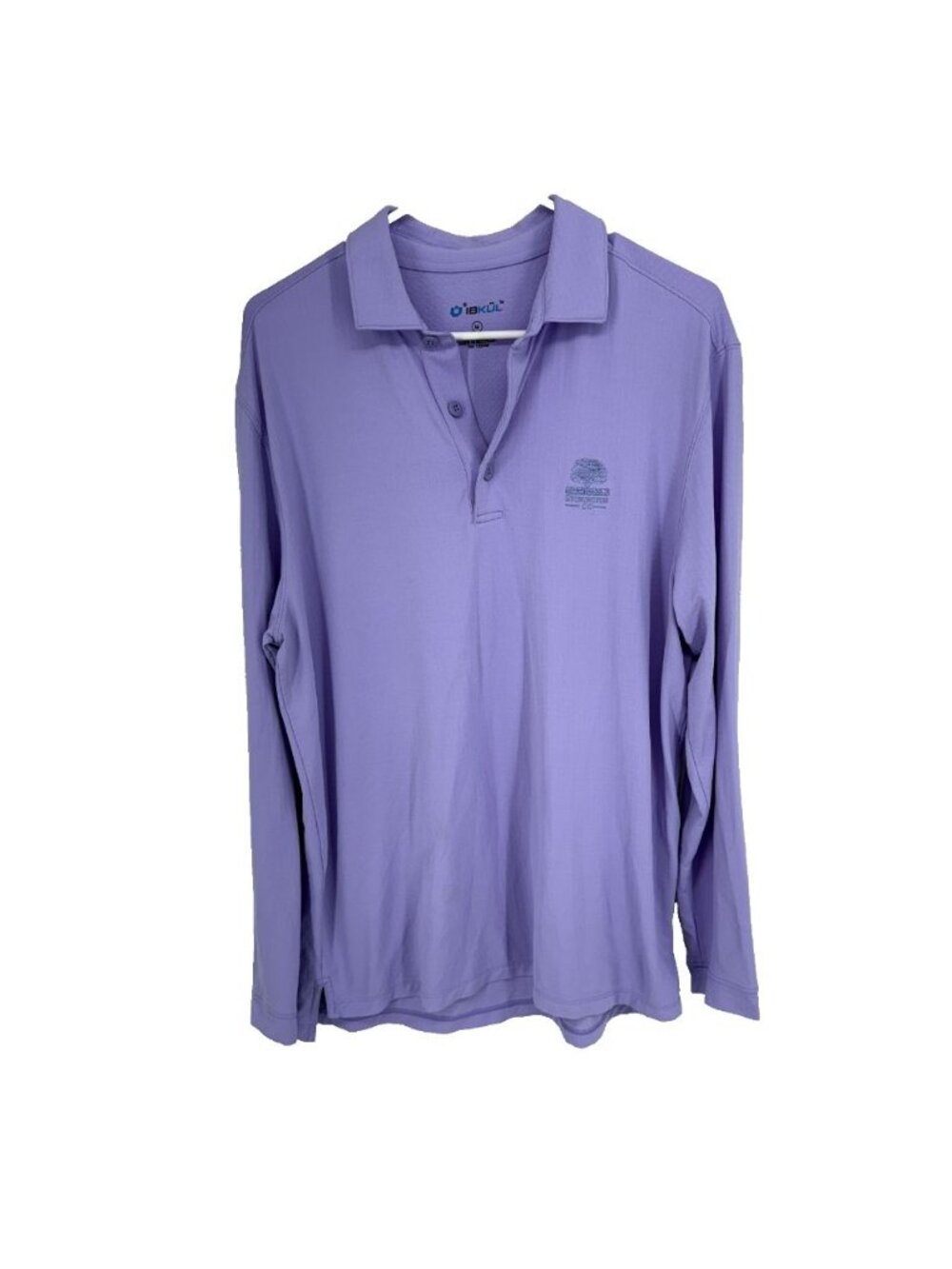 Ibkul Men M Long Sleeve Polo Shirt Golf Purple UPF 50+ Breathable Performance